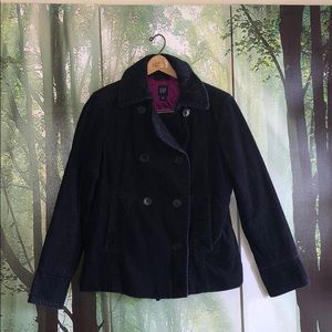 Ladies blue corduroy pea coat